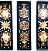 Contemporary Geometric Wall Art with glass on top, Bar Wall Art, Wooden Mosaic, Wall Decoration, Mod