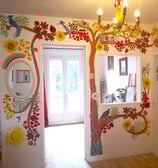 Grand arbre allégorique représentant la famille et l'amitié fresque signée Fresh Fresque Caen France