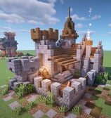 Minecraft castle showcasing logic and design skills in class project