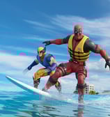 deadpool and wolverine surfing