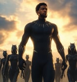 T'challa and dora milaje in black panther outfits