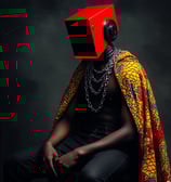 an abstract afrofuturism image