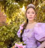 quinceañera vestido lila de isabel producciones