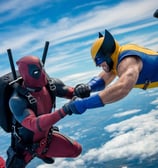 deadpool and wolverine sky diving