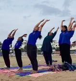 beach yoga class