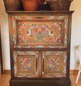meuble secrétaire années 50's bois peint bohème boho tzigane Fresh Fresque peint pour gîte de charme