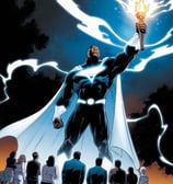 a superhero as a beacon of hope to people