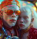 afropunk image of an albino couple