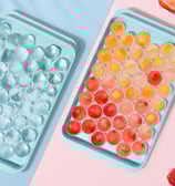 WIBIMEN Ice Cube Tray with Lid and Bin - Round Ice Trays for Freezer with Lid - Ice Cube Trays 