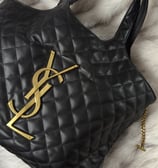 ysl Maxi bolso shopping con pouch extraible piel negra acolchada