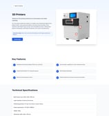 a website page with a large amount of information about the product