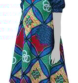 a woman's dress with a colorful pattern