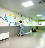 Fresque peinture murale hôpital maternité Pierre-Jean Parry CHU Caen Normandie
