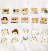 2 inches - waterproof sticker - wendy hamster, wendy samoyed dog