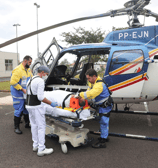 atendimento feito por helicóptero e mais uma vida salva com agilidade e sergurança