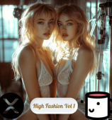 A captivating showcase of two gorgeous women in fashion shoots, styled in elegant black and white la