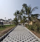 rope pool and a scenic pathway in the best family weekend resort near surat