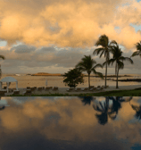 a pool with a view of the ocean