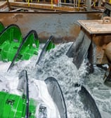 a large amount of zinc and lead being processed