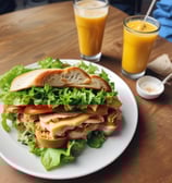 A fast-food menu showcasing various meal options, including a burger, Filet-O-Fish, and chicken nuggets, each with calorie information. The menu features images of meals accompanied by fries and soft drinks, with promotional text, including phrases like 'Make it a Meal' and 'Must Tries!'