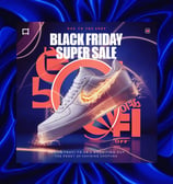 a pair of sneakers with a black friday super sale