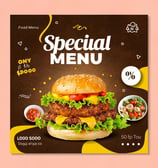 a restaurant menu flyer template for a special offer