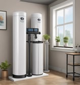 Close-up view of salt crystals clustered densely, reflecting light in whites and soft grays. The texture is rough and granular, with the sunlight creating a slight shimmer across the uneven surface.