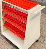 Off white trolley with 70 pockets