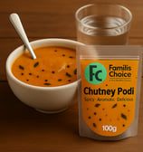 Spicy and healthy chutney podi. Mix with water, ready to eat with idli and dosa