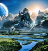 Fantasy World with two moons