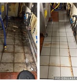 before and after picture of a restaurant kitchen