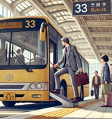 A Man Boarding a Bus