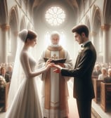 A priest conducting a marriage in church