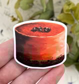 Vinyl sticker featuring a chocolate tart