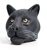 a black cat with yellow eyes and a black cat