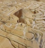 Detail of carved wood before resin cast