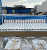 yacht decoration luxury yacht seating area with outdoor and indoor seating cushions.