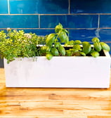 kitchen herb planter box made from quality wood painted in farrow and ball paint in colour white