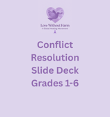 a purple heart with the words conflict resolution slide deck grades 1-6