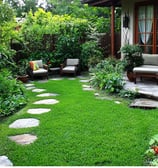 backyard with a decorative patch and a lot of trees for a better landscaping