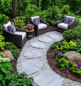 A path to the resting area surrounding for natural trees