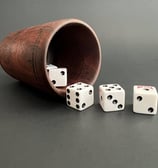 Walnut dice cup with dice