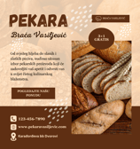 a bakery bakery flyer with a variety of breads and bread