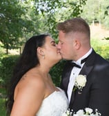 Wedding couple kissing photography Cornwall 