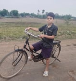 Image of Shivam with cycle