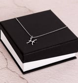 a black box with a silver cross on it