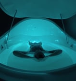 Brian alleviating his back pain in a Dreampod V2