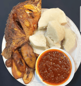 yam, plantain and fish