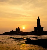 Majestic sunset in Kanyakumari, Tamil Nadu