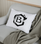 a pillow - like pillow with a monogram on it